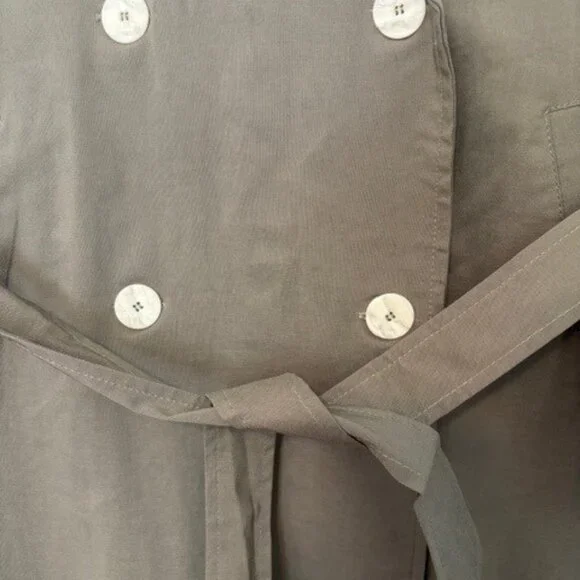 NWT Mus & BomBon Norte Trench Coat Olive Green | Lightweight Belted | Size S - Picture 5 of 7